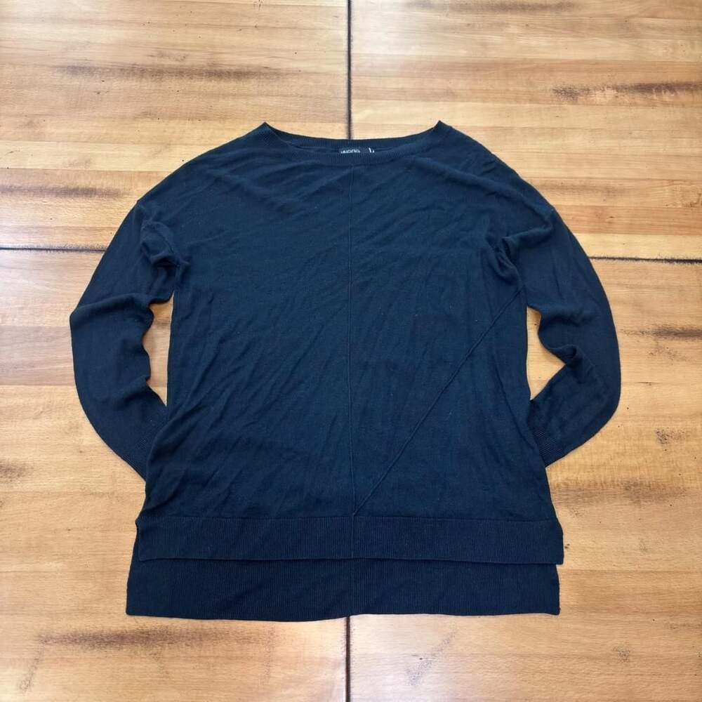 Valette Black Lightweight Knit Tunic Sweater Medium